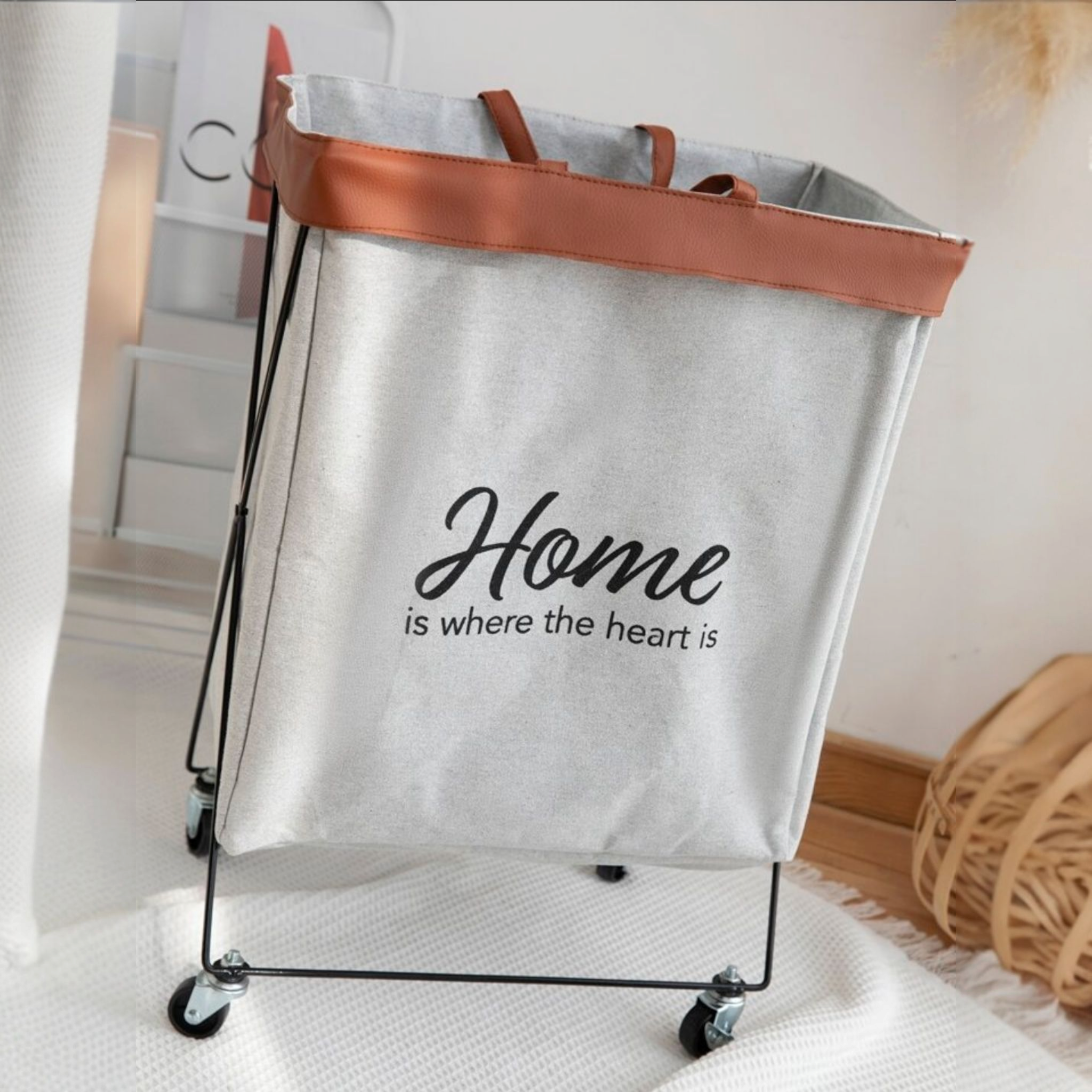 Foldicart Laundry Bin Basket with Wheels