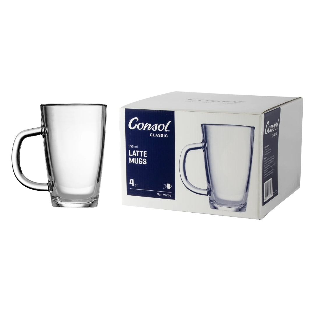Consol San Marco Café Latte Coffee Mug 350ml 4pack 17144
