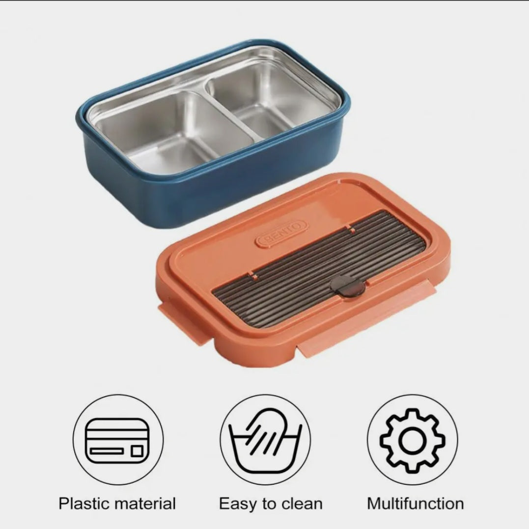Wonferful Life Bento Thermal Lunch Box with Reusable Utensils Plastic 1.2L