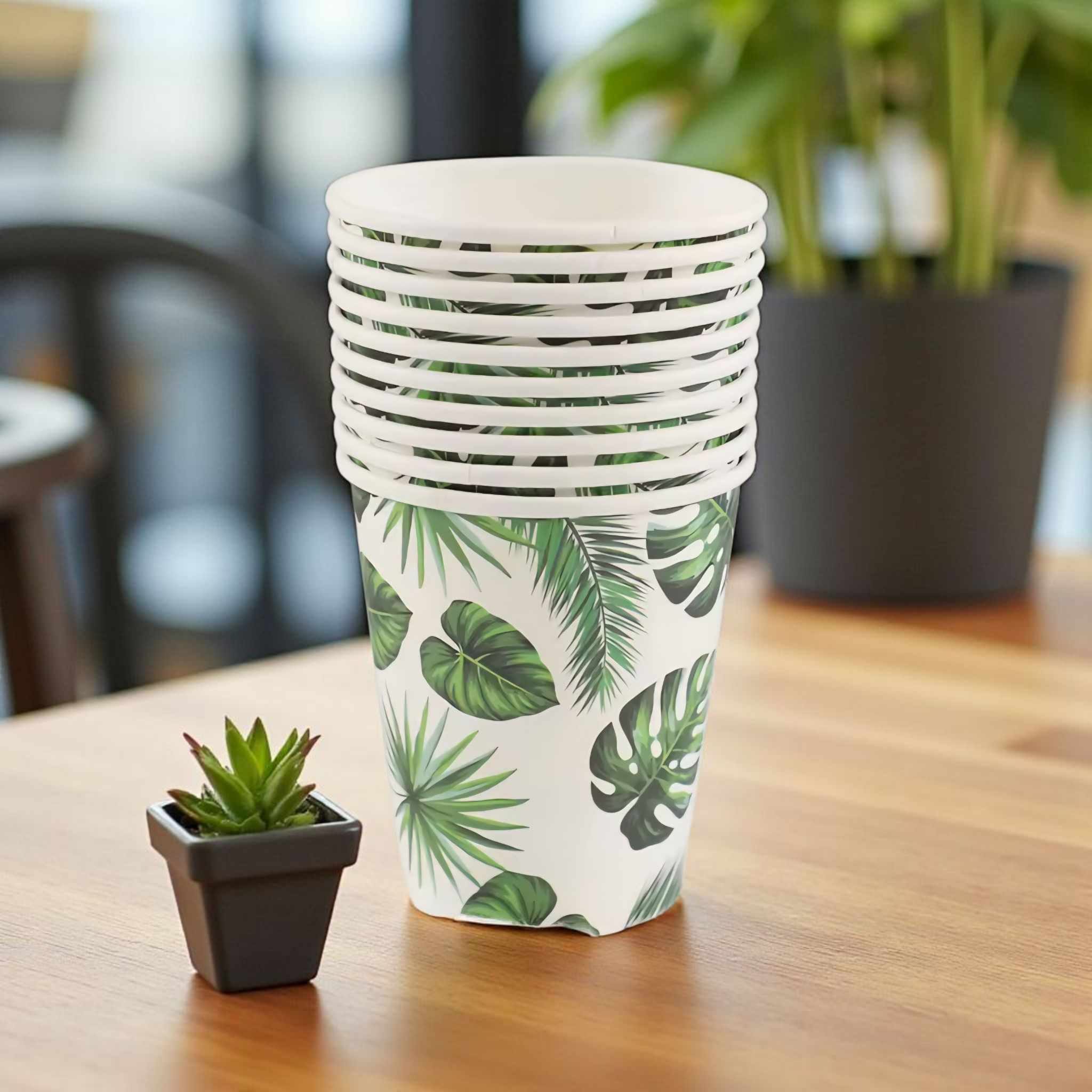 Disposable Party - Leaf Patterned