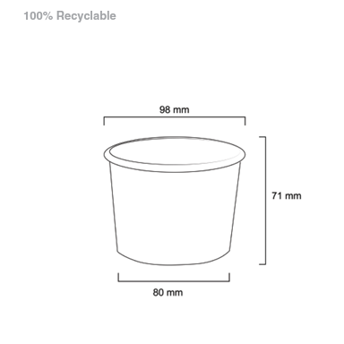 Kraft Paper Ice Cream Cups 350ml Vintage Tubs with Lid 10pack