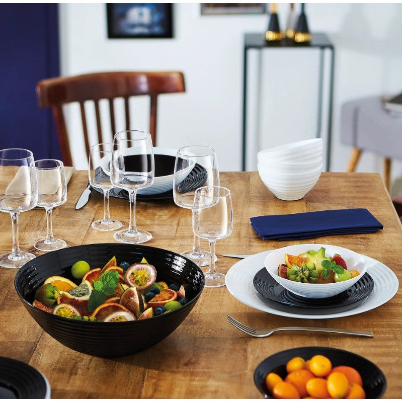 Luminarc Harena Salad Bowl 27cm Black Tempered Glass 3L 39989