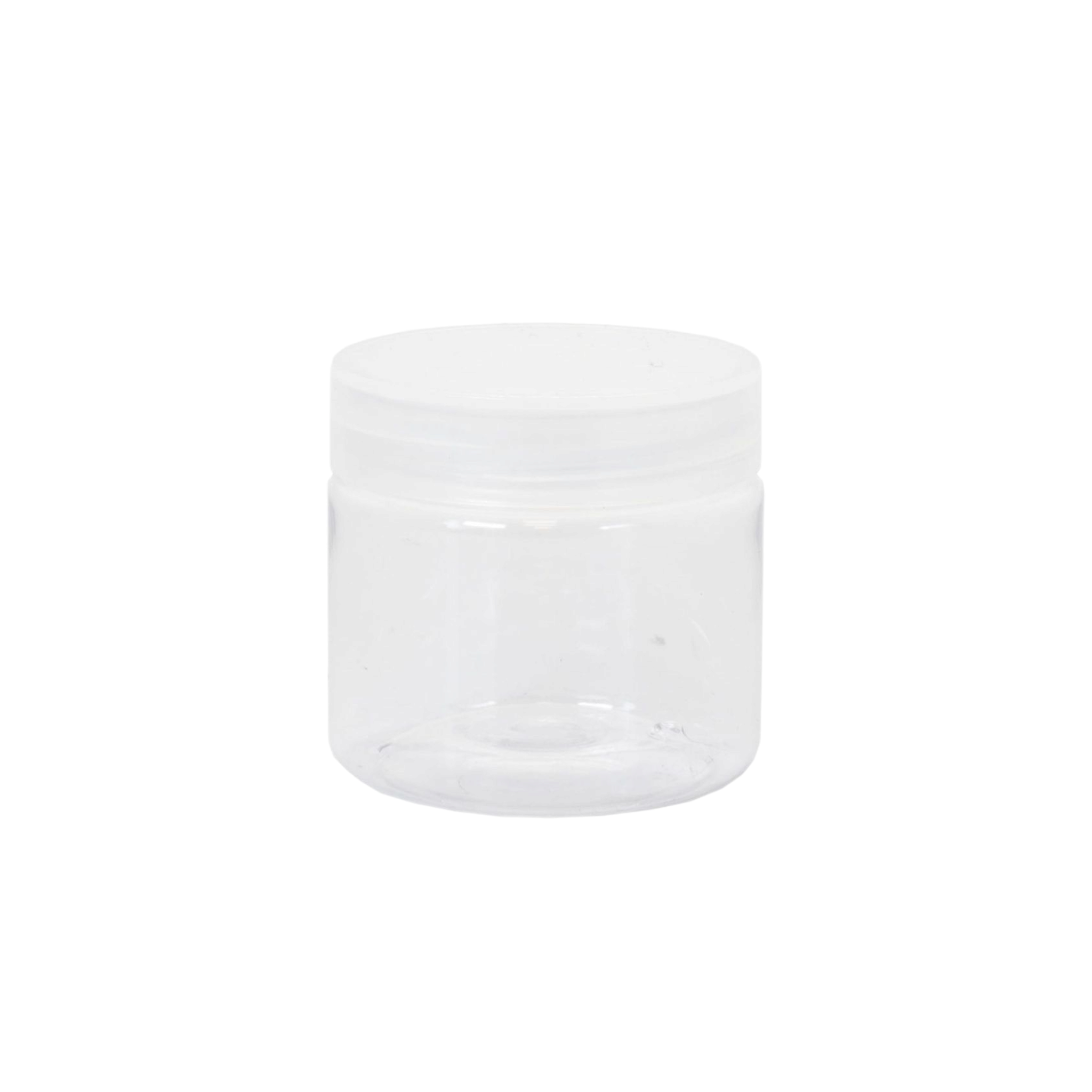 50ml Plastic Cosmetic Pet Jar Complete With Shive & Cap