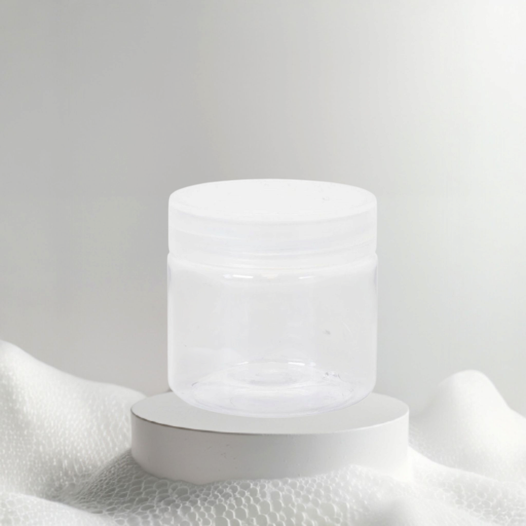 50ml Plastic Cosmetic Pet Jar Complete With Shive & Cap