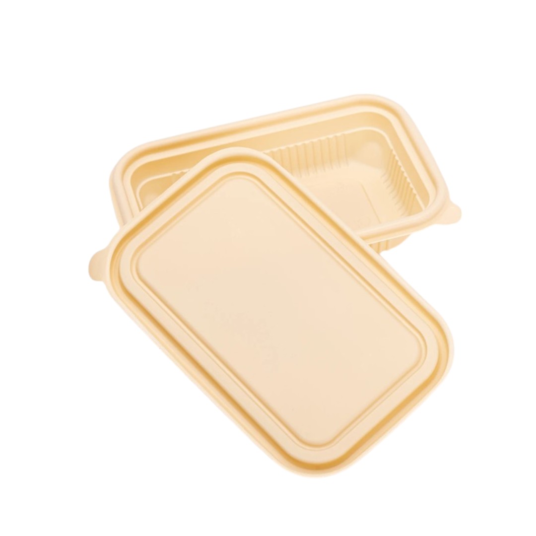 Microwavable Takeaway Lunchbox Food Tray with Lid 18.5x12cm Biodegradable Eco Friendly 10pack