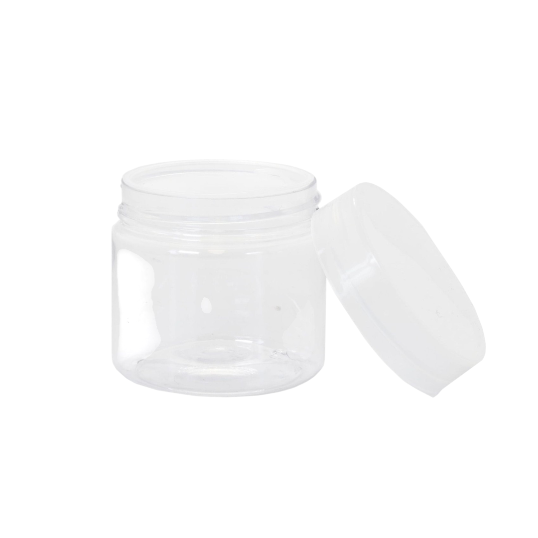 50ml Plastic Cosmetic Pet Jar Complete With Shive & Cap