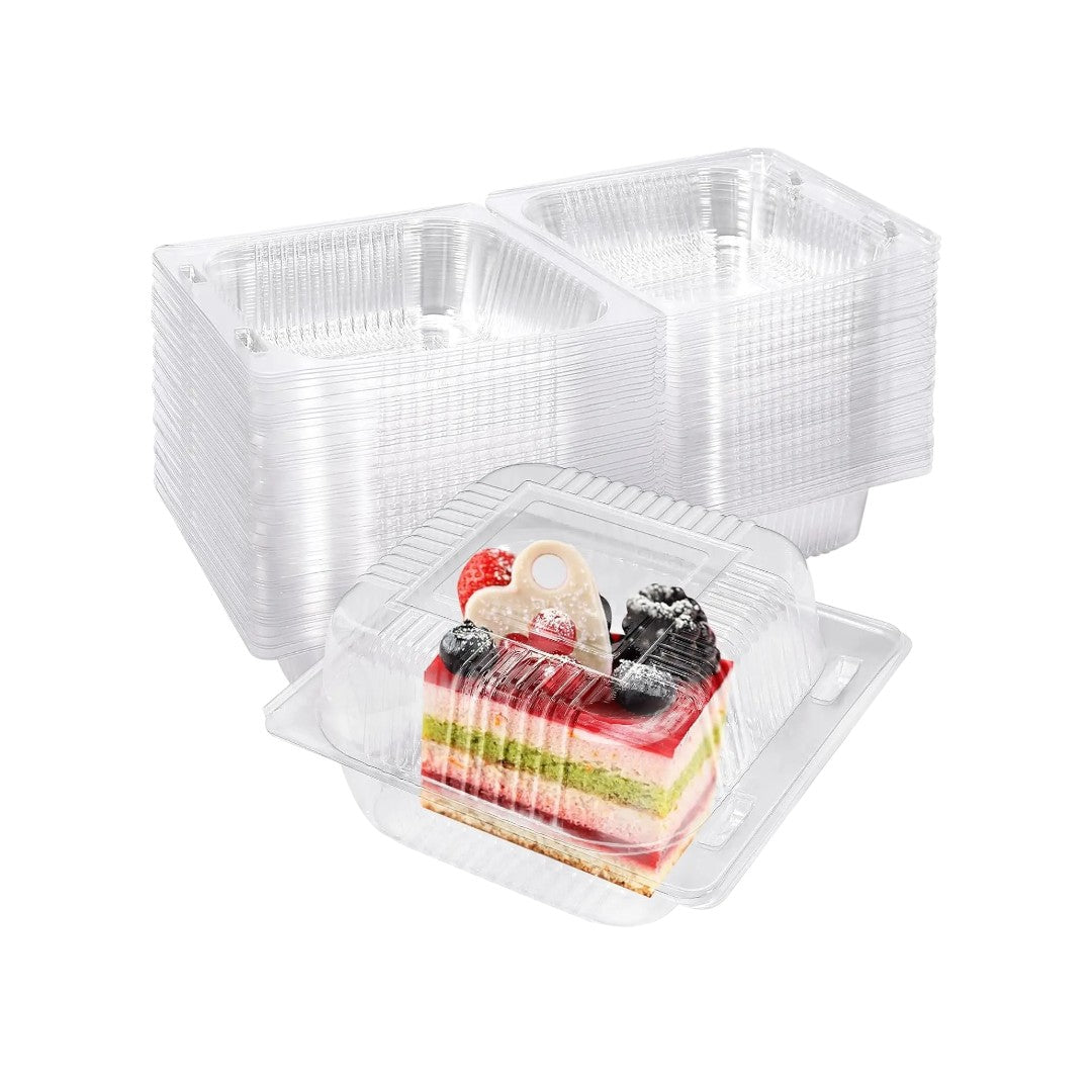 Disposable Takeaway Food Clamshell Storage Container 13x12+8cm - Hinged Flip Lid 10pack
