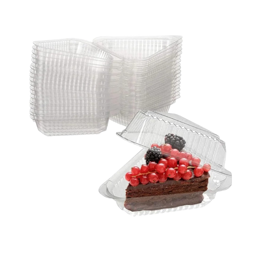 Triangle Pastry Takeaway Food Box 10x7cm Clamshell Hinged Mini Slice Mousse Cake Box 10pack