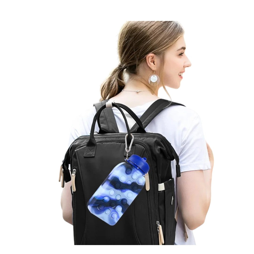 Squeezable Colourful Silicone Bubble Water Leak-Proof Bottle for Kids 500ml