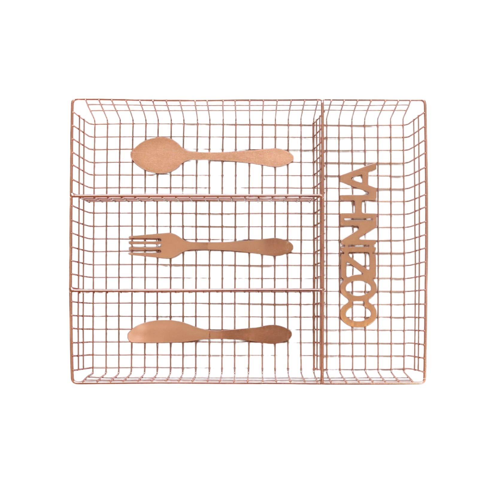 Cozinha Copper Cutlery Tray Divider 32.5x26x5cm 4-Division