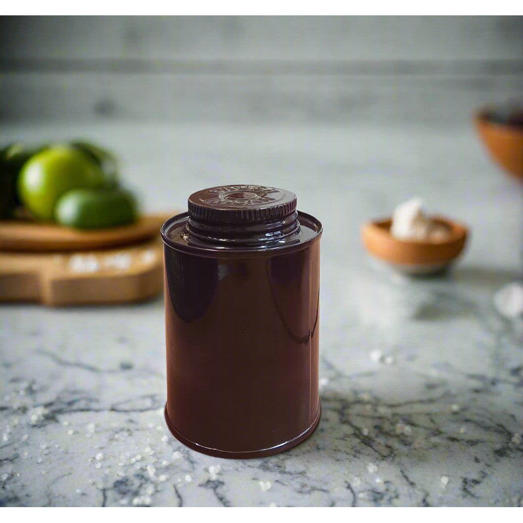 Vintage Spice Tin Canister Dark Brown 6x9.5cm