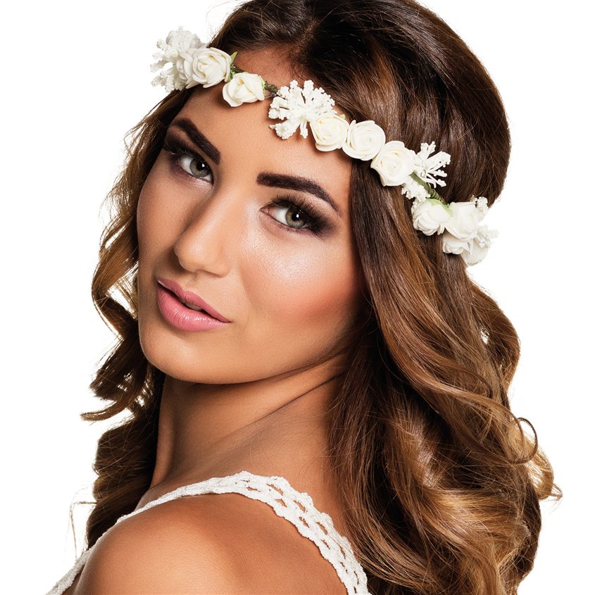 Ibiza Artificial Flower Garland Headband 9-Flowers