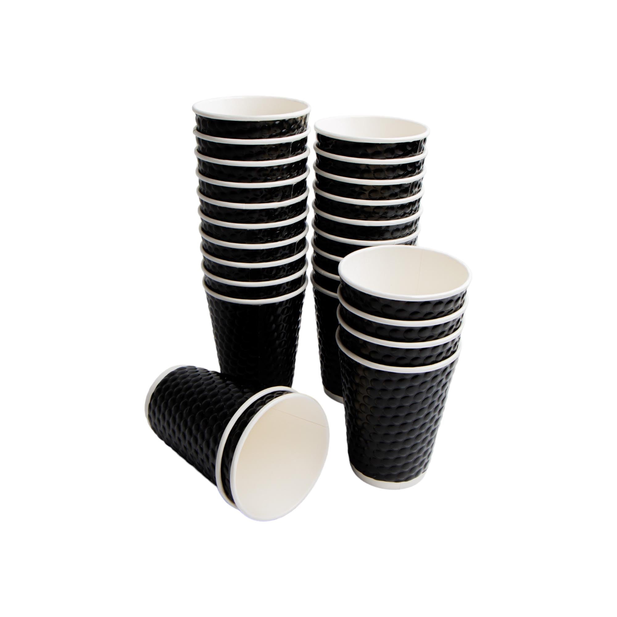 360ml Paper Coffee Cups Disposable- Embossed Dots 25pack