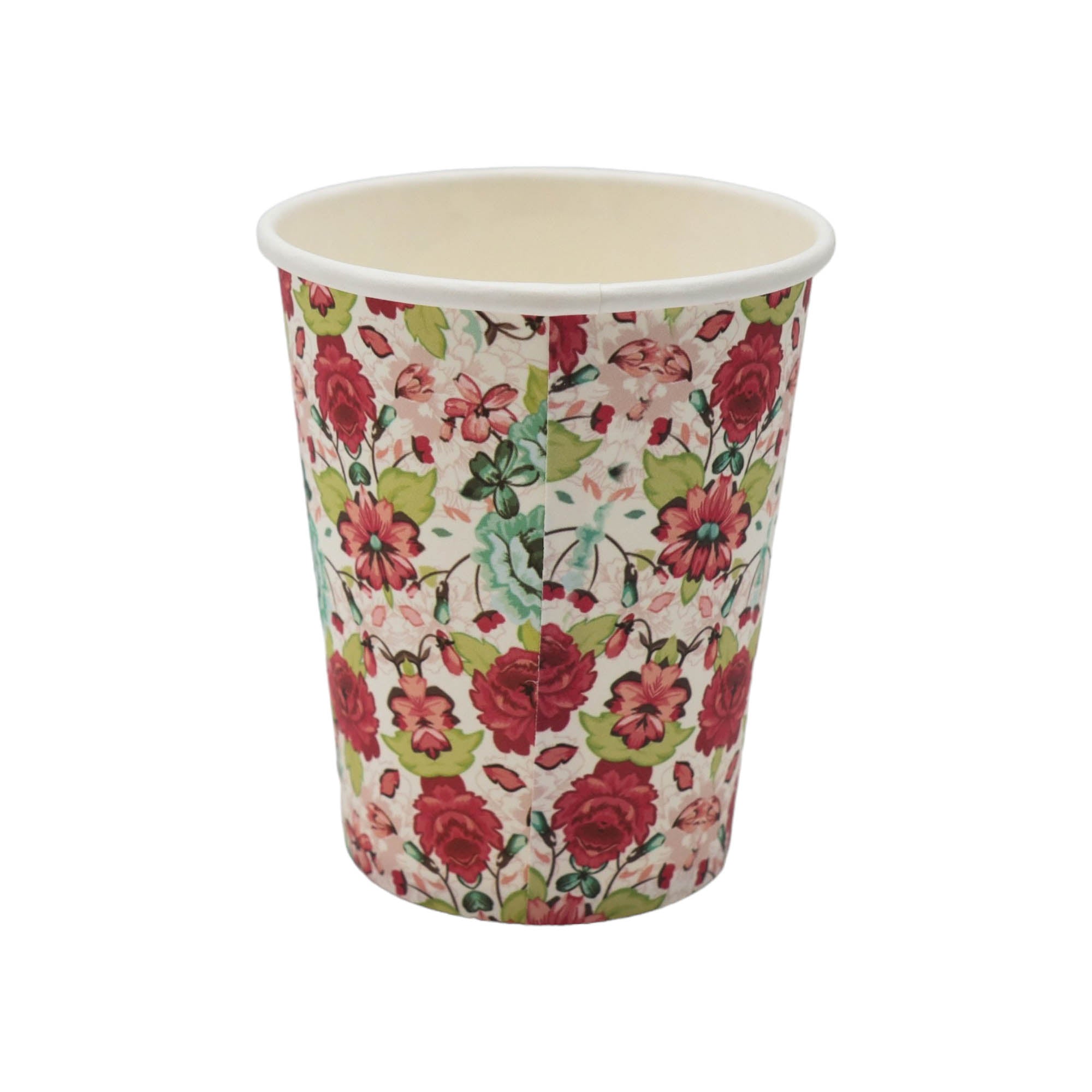 Disposable Party Paper Cups 8cm Floral 9oz XPATY56