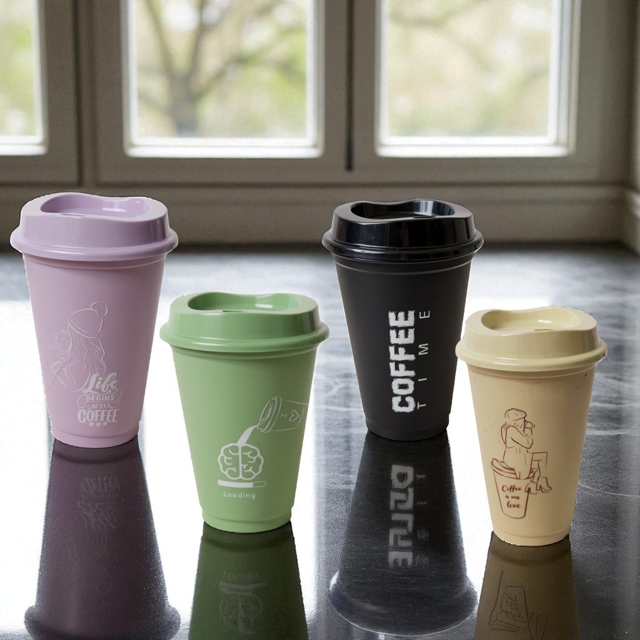 Reusable Plastic Coffee Cup 473ml with Sip Lid Titiz