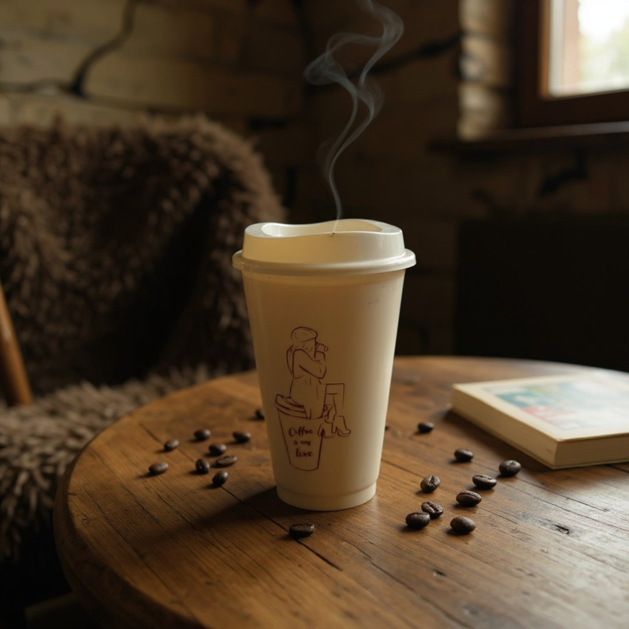 Reusable Plastic Coffee Cup 473ml with Sip Lid Titiz