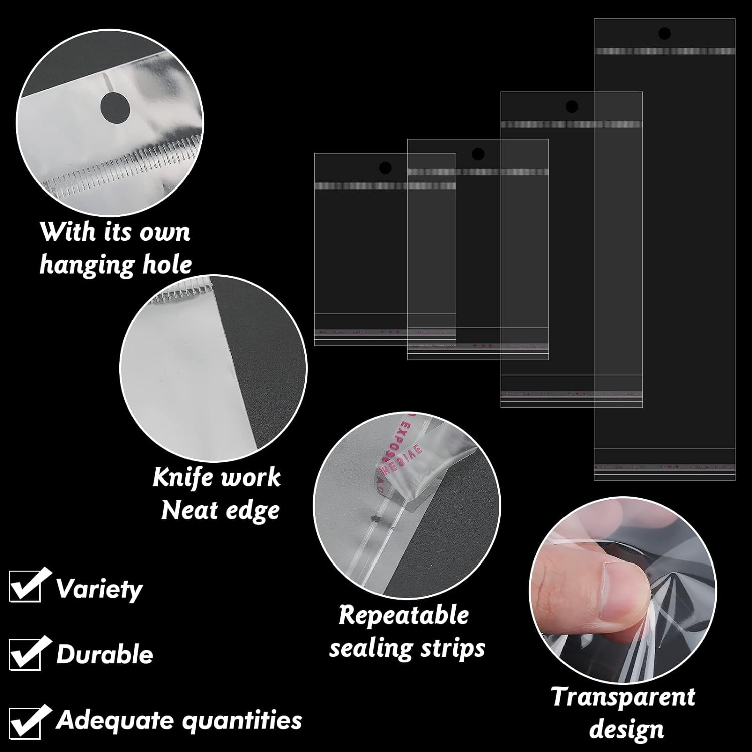 Polyprop Cellophane Selfseal Long Bags 11x35cm 100pack