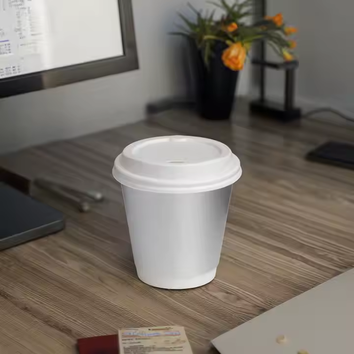 Disposable PP Drinking Silver Cup with White Sipper Lid