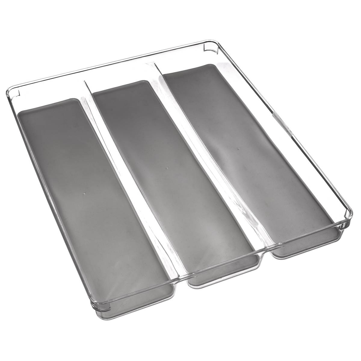 Acrylic Cutlery Holder 3-Compartment Division Non Slip