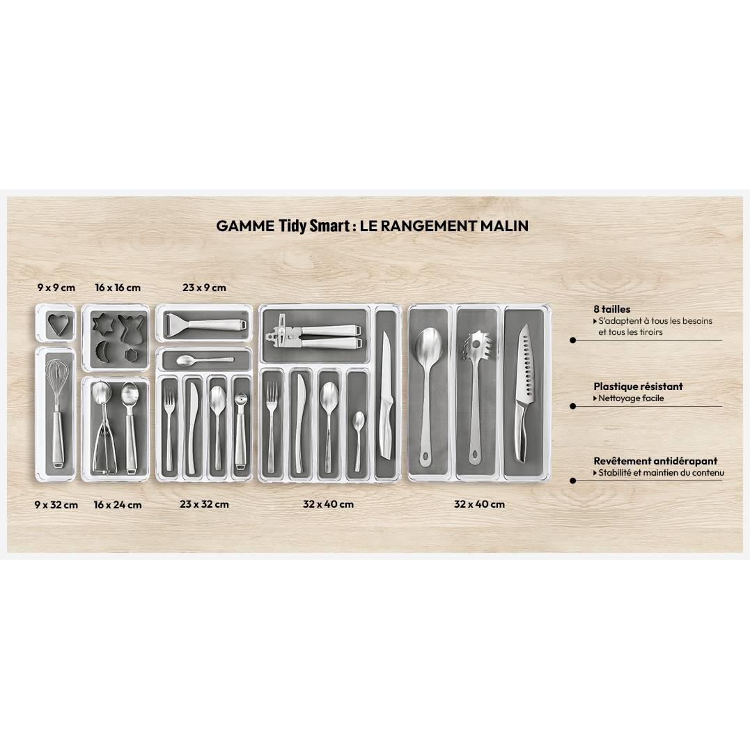 Acrylic Cutlery Holder 6-Compartment Divison Non Slip