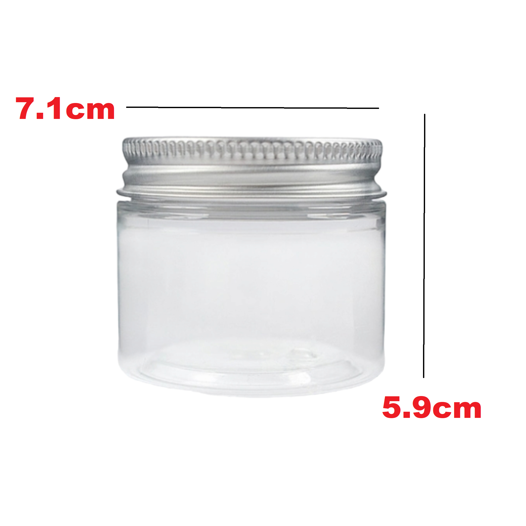 PET Plastic Jar with Aluminium Screw on Lid