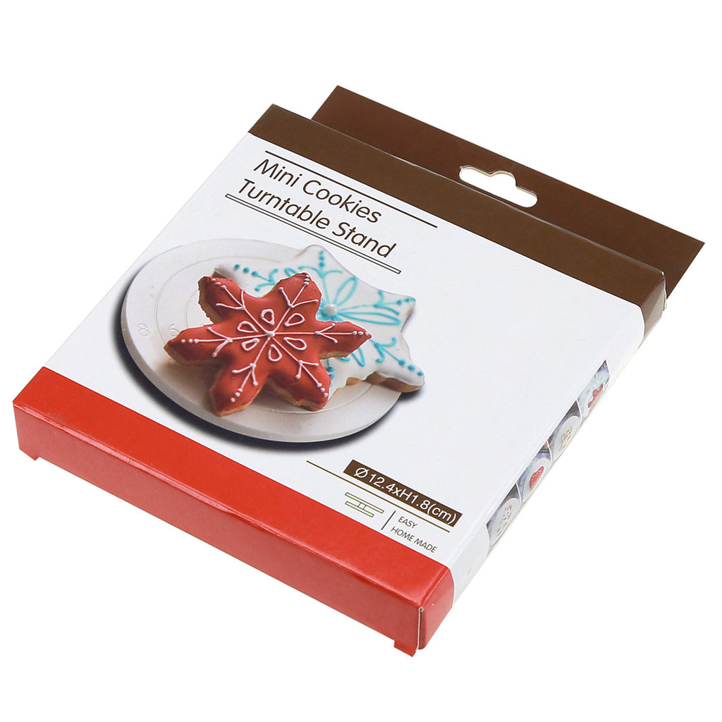 Mini Cookies Decorating Turntable with Stand 12.4x1.8cm Plastic Non-Slip