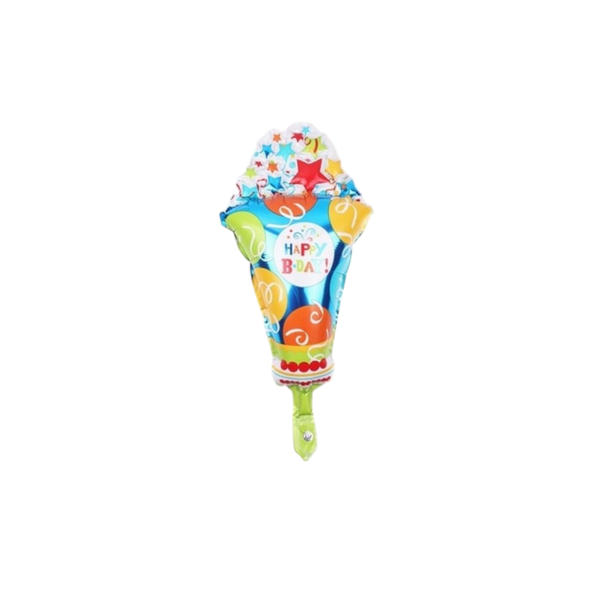 Air Filled Birthday Balloons with Stick 35cm