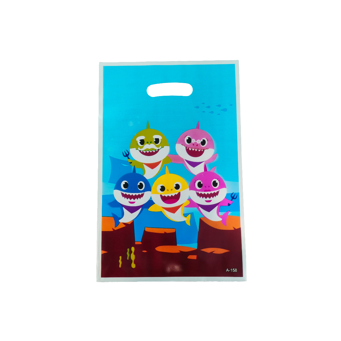 Party Loot Printed Plastic Bags 16x25cm 10pack Die Cut Handle