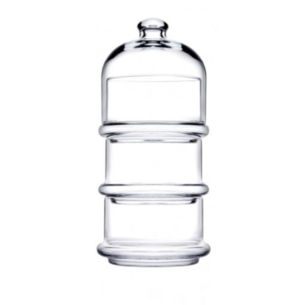 Pasabahce Villa Patiserrie Bowl 3-Tier Glass Dome Jar 32.6x11cm 23015