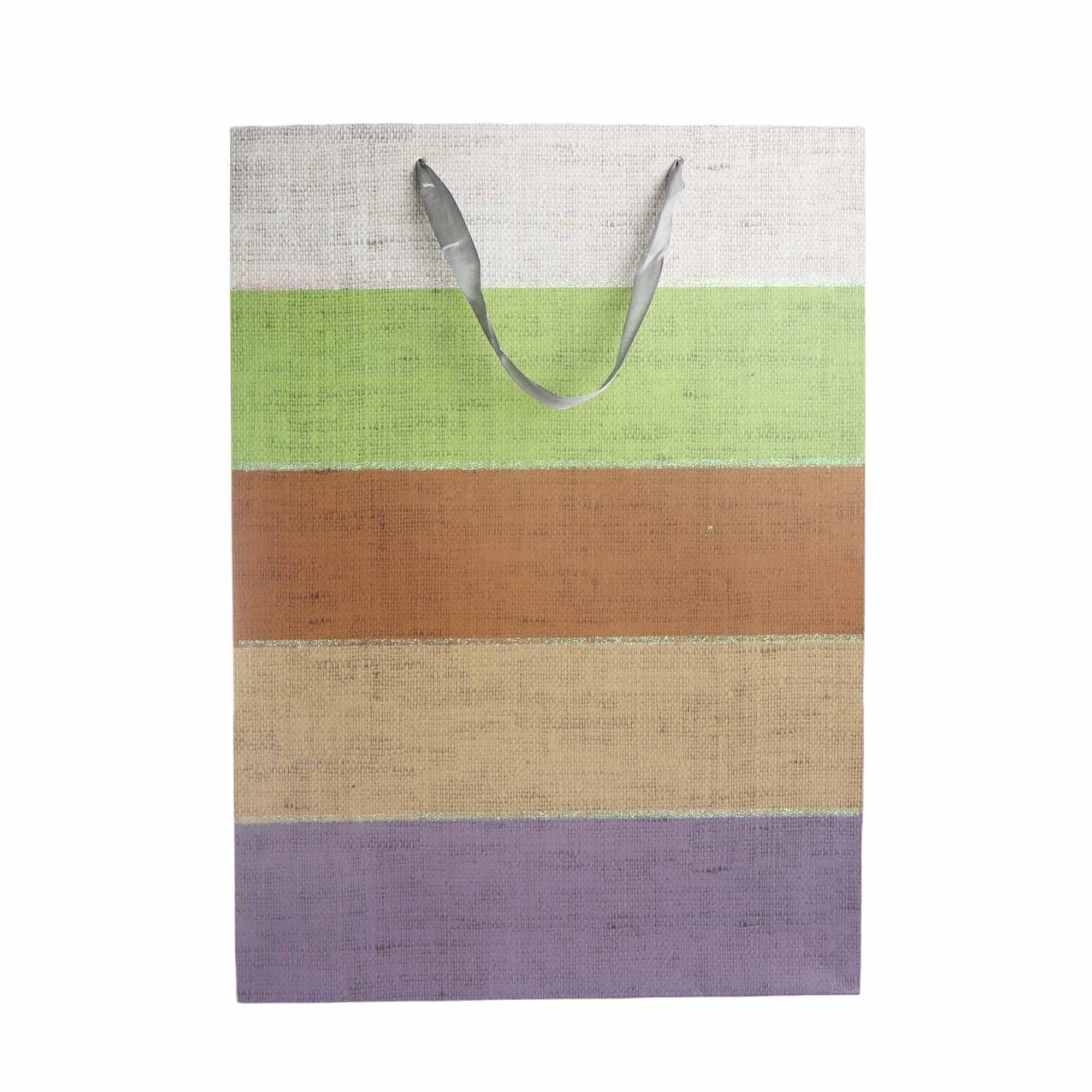 Designer Gift Paper Bag Colour Stripes 18x23cm Small