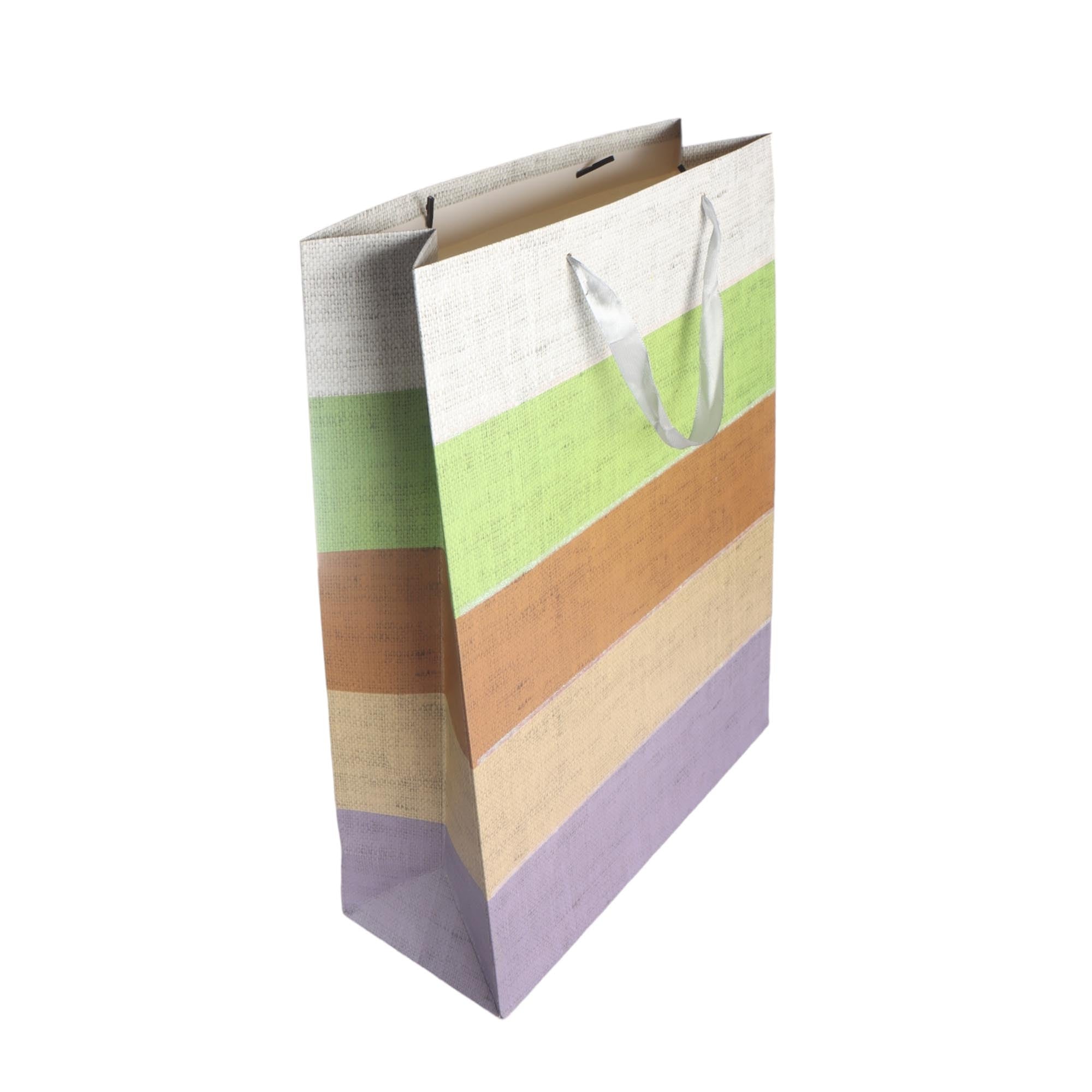 Designer Gift Paper Bag Colour Stripes 18x23cm Small