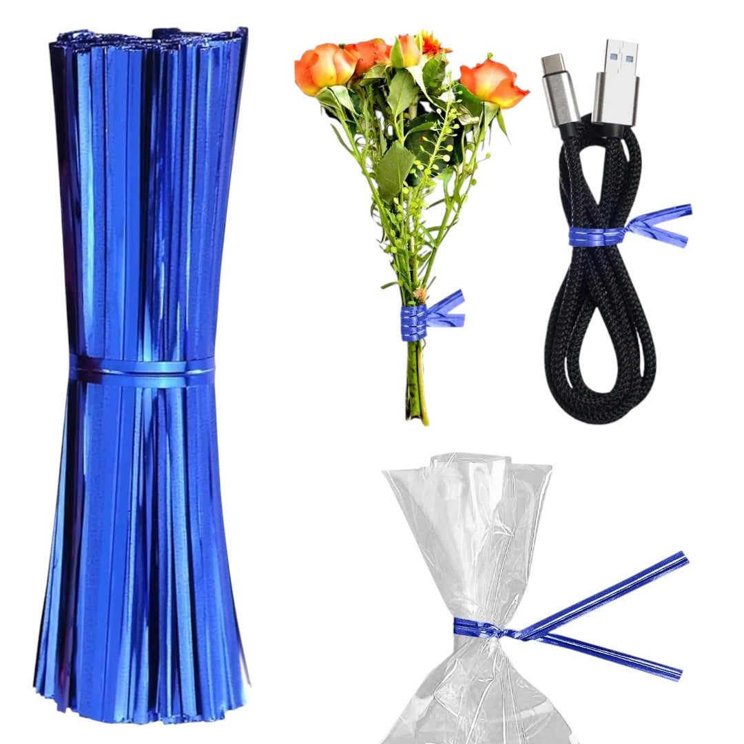 Alumnium Metallic Wrapping Twist Ties Ribbon 8cm for Gift Packaging 750pack