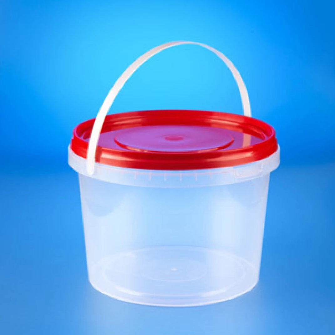 4L Bucket Tamper Proof with Lid - Atchar Container Transparent