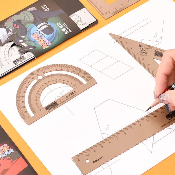 Deli Metal Ruler Drawing Set 15cm Set Silver