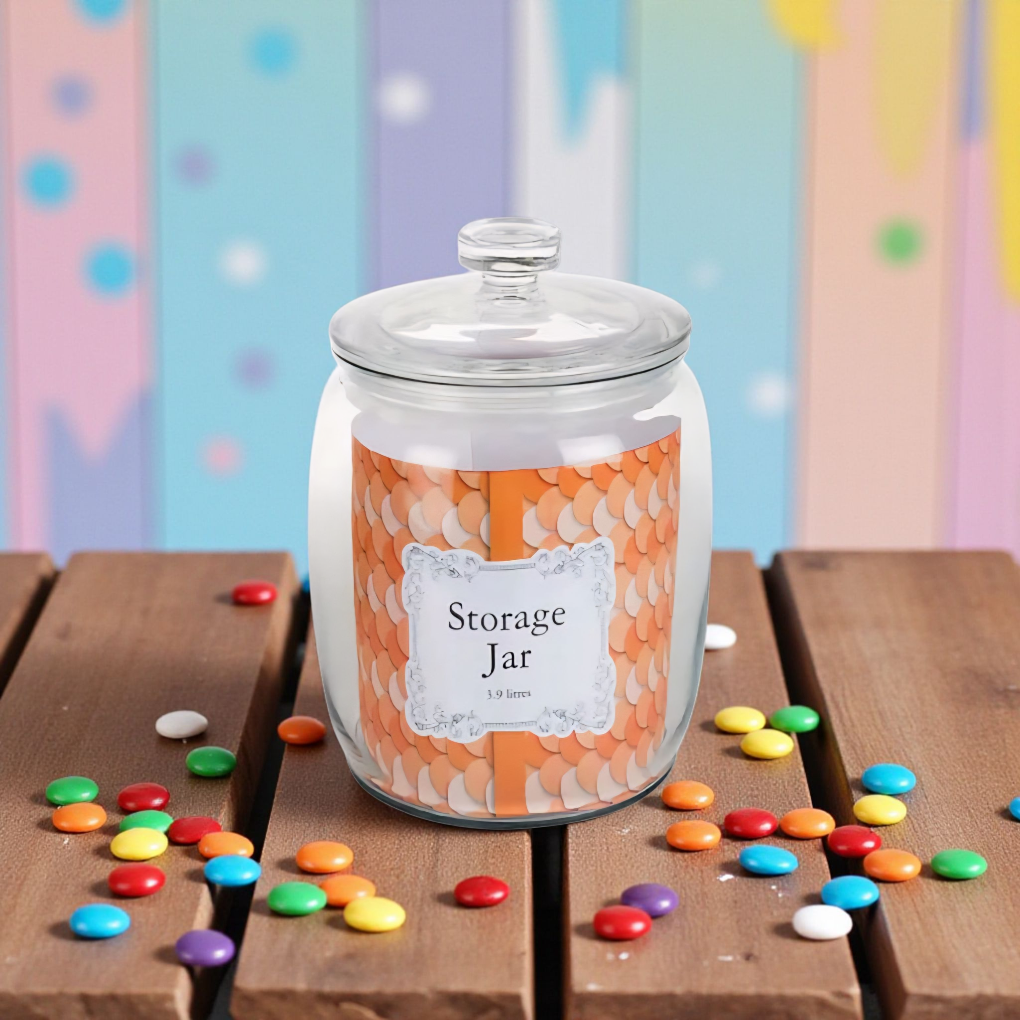 Glass Belly Storage Jar 19x24cm 3.9L