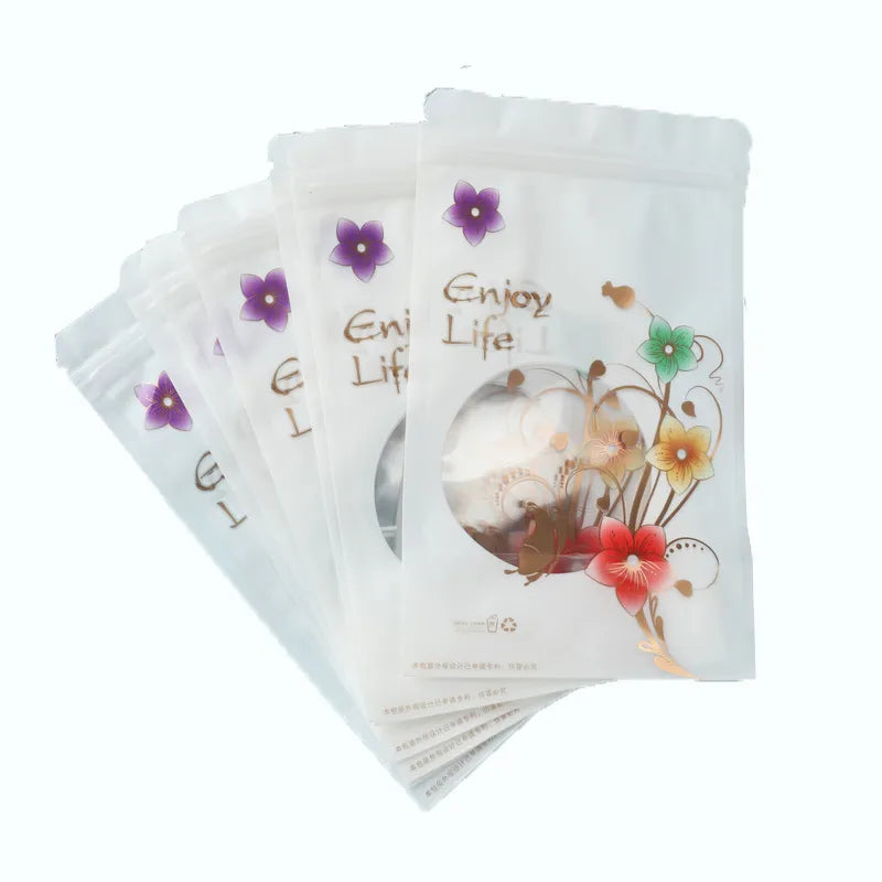 Food Saver Zip Lock Pouch Bag Stand-Up Patterend Resealable Storage Packaging 10pack