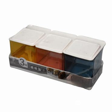 Acrylic Seasoning Storage Spice Box 3 Comparment 449