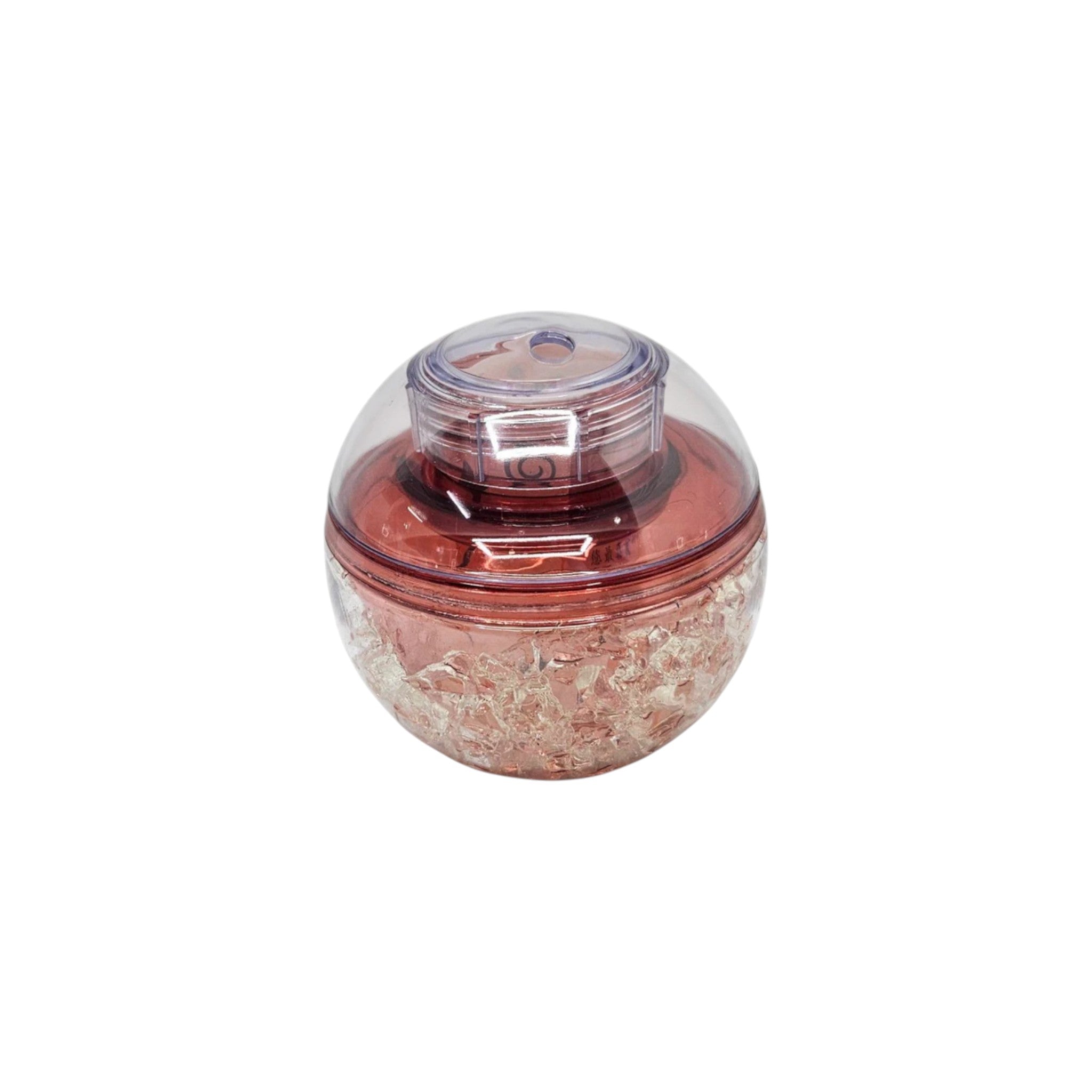 Disco Ball Blush Glitter Drinking Cup with Straw 11cm