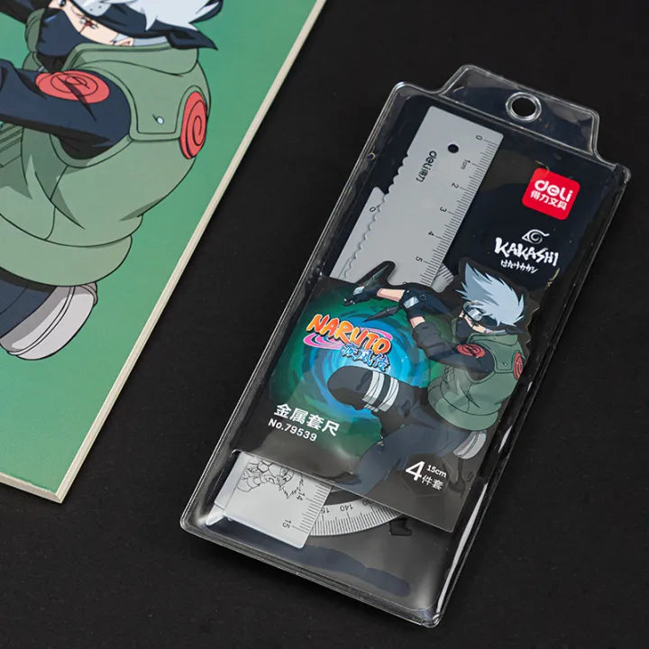 Deli Metal Ruler Drawing Set 15cm Set Silver