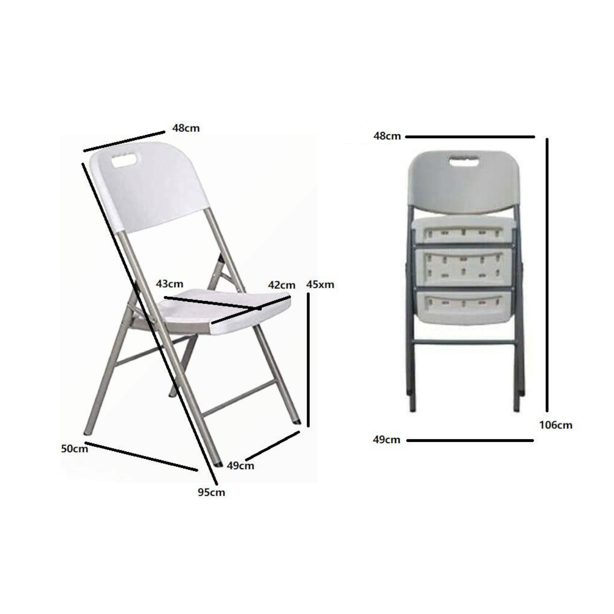 Folding Chair Black Medium Duty Catering