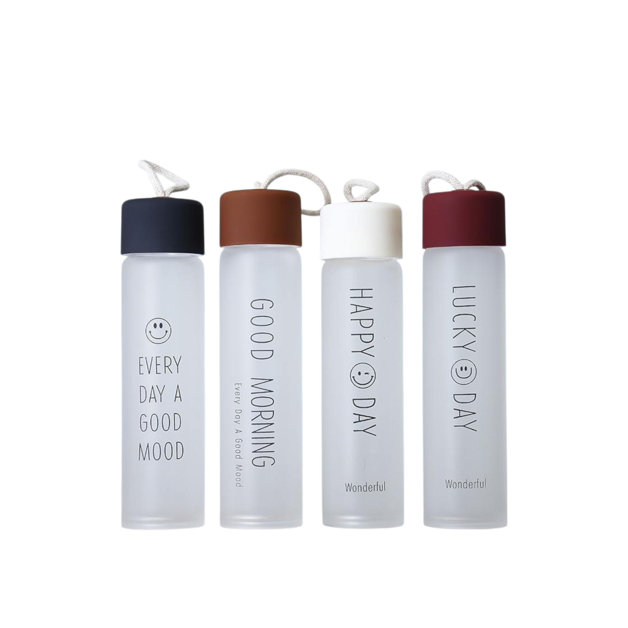 Sports Water Bottle 340ml Frosted Glass 180g 5.5x20cm 1pc