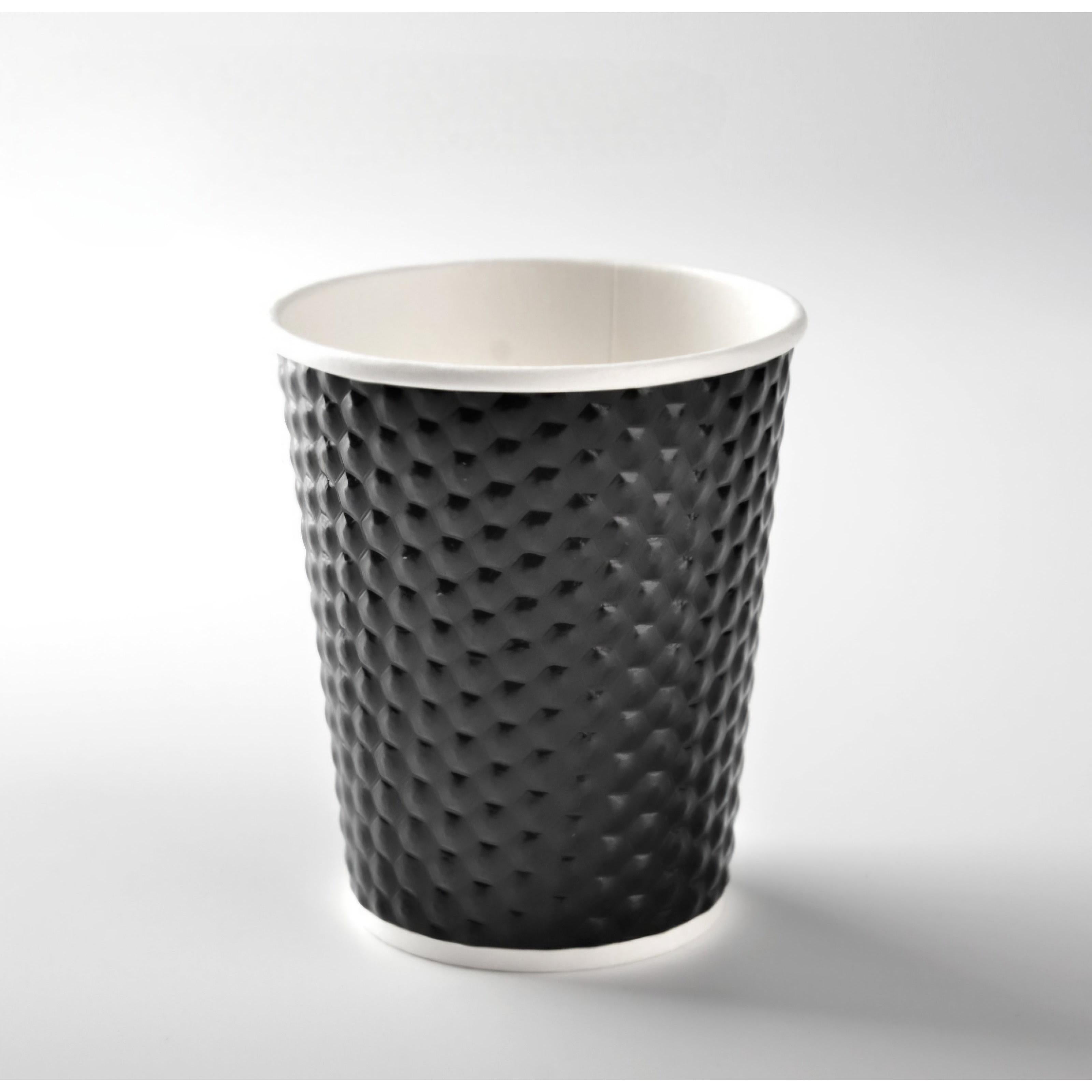 360ml Paper Coffee Cups Disposable- Embossed Dots 25pack