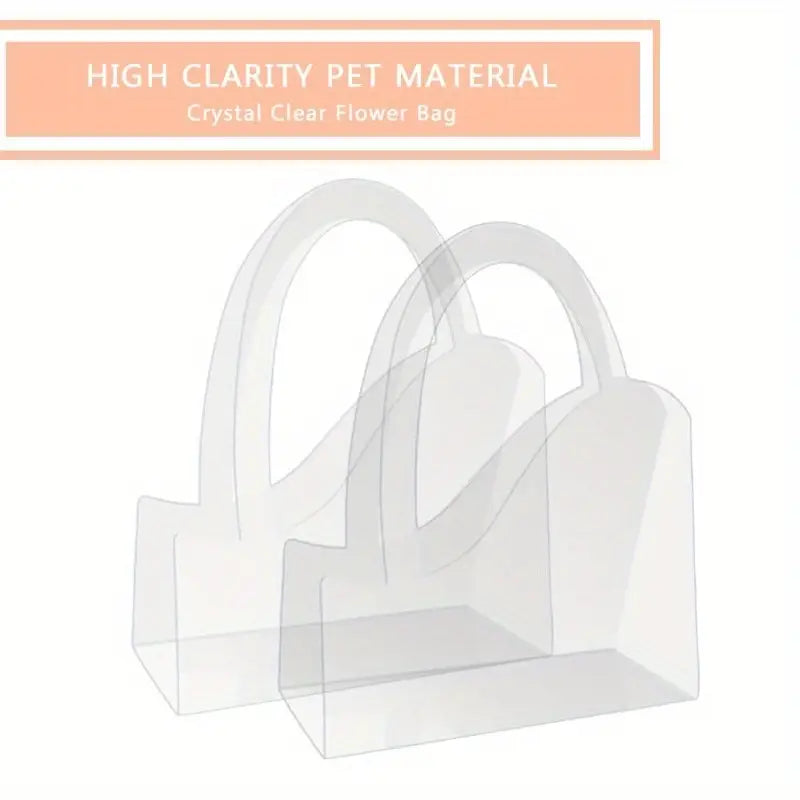 PVC Flower Bouquet Gift Bags Clear with Handle 78x30cm