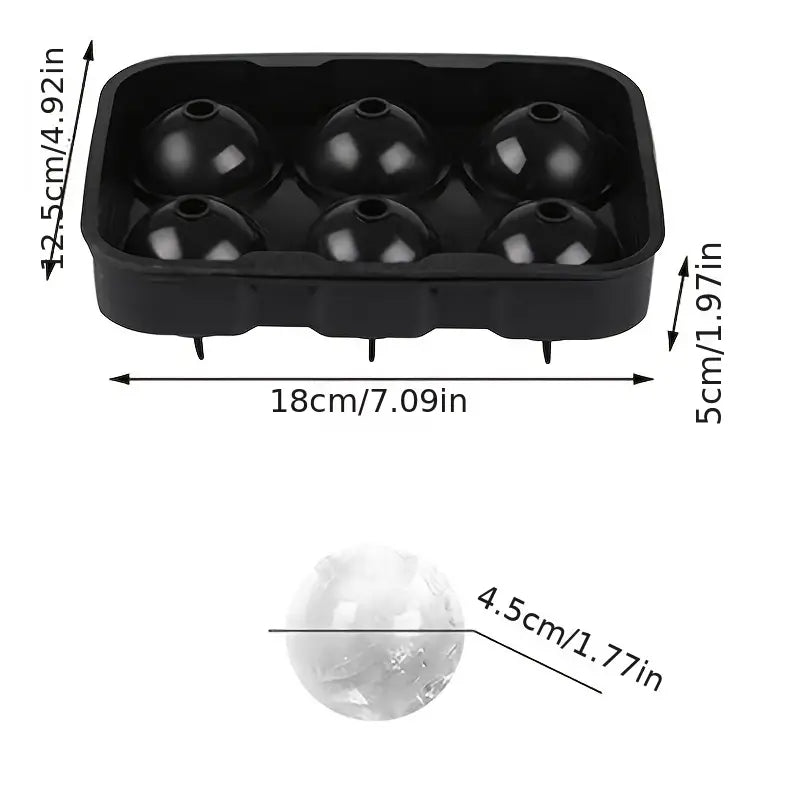 Silicone Ball Ice Cube Tray Round Shape 6-Division