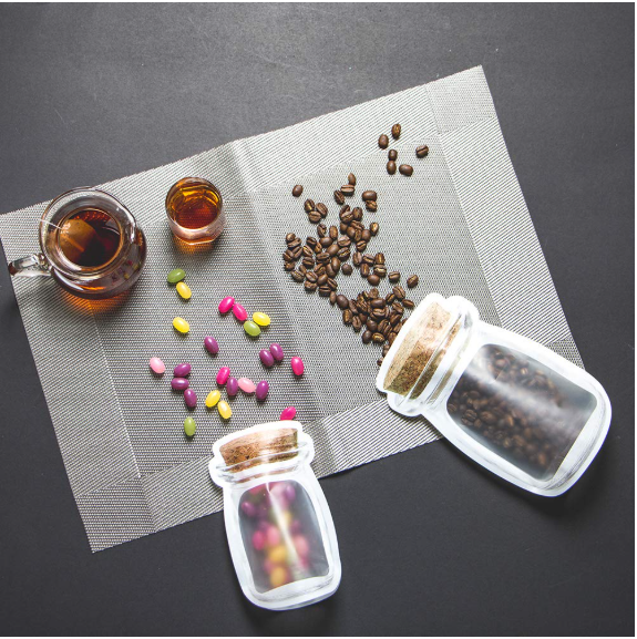 Food Packaging Zip pouches Bag with Clear Window Flat lay Food Saver 12pack