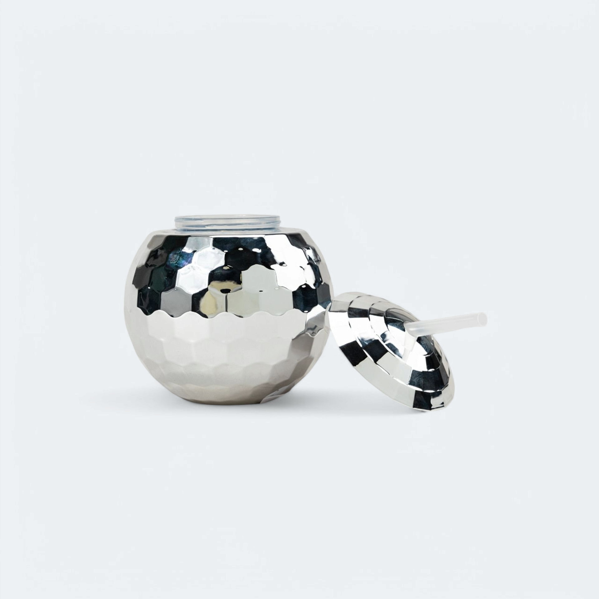 Disco Ball Smoothie Cup 350ml Tumbler with Straw