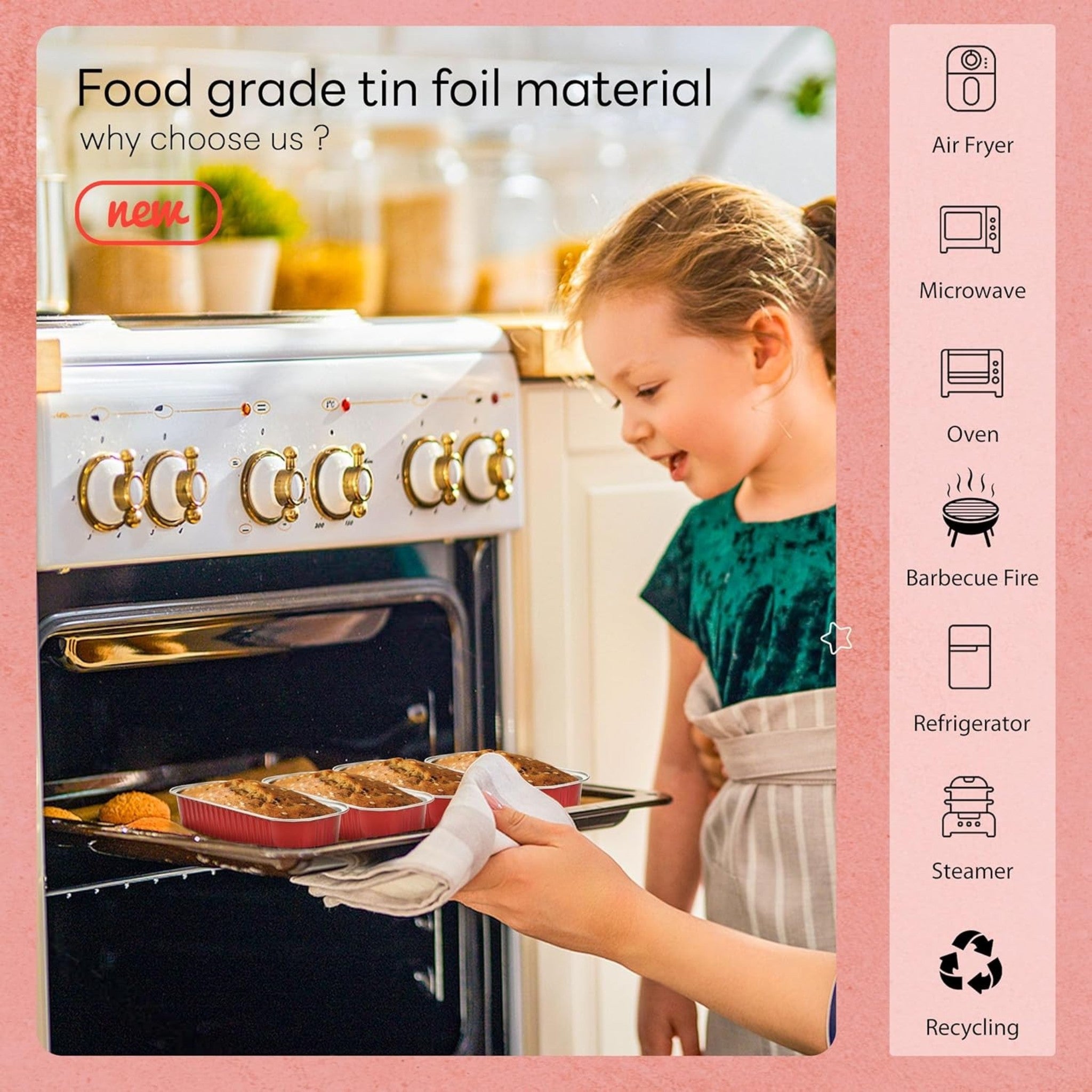 Aluminium Foil Container For Dessert with Lid 16.6x6.5cm