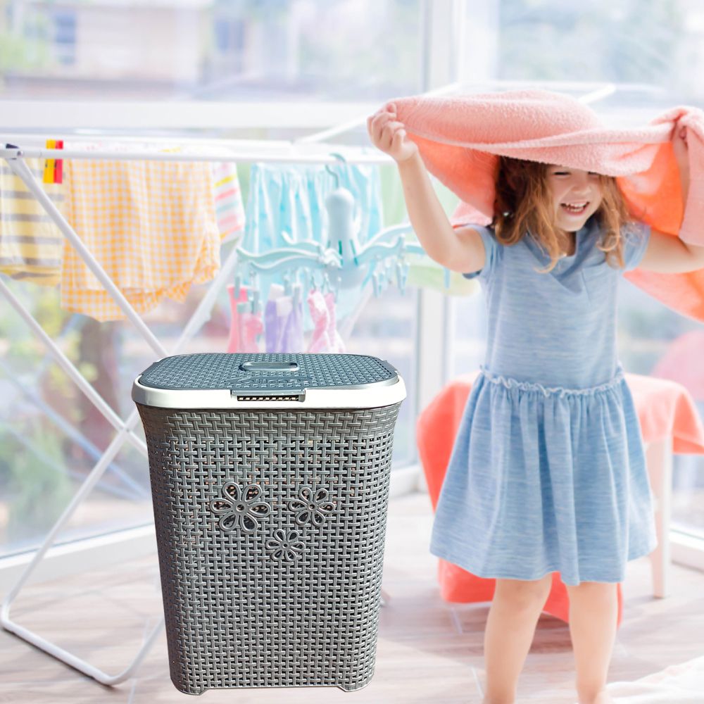 Otima 50L Daisy Laundry Bin - Linen Basket Plastic