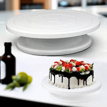 Mini Cookies Decorating Turntable with Stand 12.4x1.8cm Plastic Non-Slip