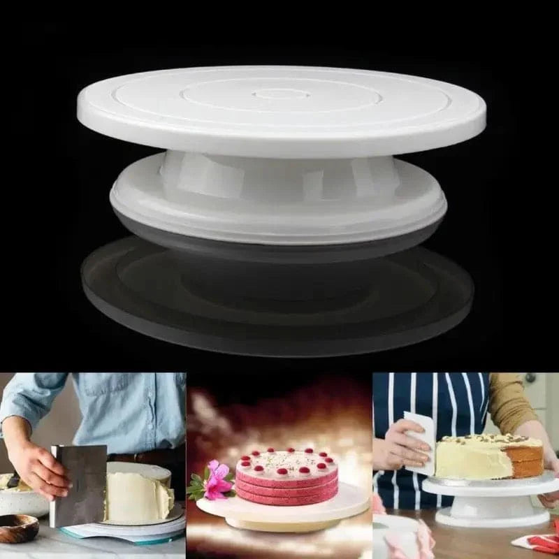 Mini Cookies Decorating Turntable with Stand 12.4x1.8cm Plastic Non-Slip